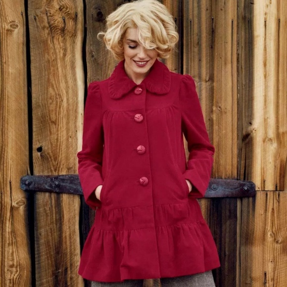 Anthropologie Jackets & Blazers - Anthropologie Women Swing Coat Red Grable Size 0